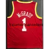 Alla broderier 5 Styles 1# McGrady Retro Red Basketball Jersey Anpassa valfritt nummer XS-5XL 6XL