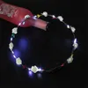 Clignotant LED lueur Rose couronne bandeaux lumières fête Rave guirlande florale couronne mariage fleur fille casque décor