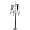 High-end luxury five-head crystal candle holder romantic wedding home decoration glass gift