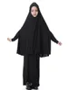 エスニック服H1309最新のイスラム教徒の女の子ヒジャーブとスリーブトップスカートの快適なドレス高速配達