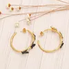 Hoopörhängen Flola Big Gold Plated Hoops Butterfly For Women Girls Copper CZ Crystal Circle Fashion Jewelry Gift Ersa124