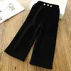 Trousers Winter Kids Thick Velvet Warm Pants for Girls Autumn Loose Corduroy Wid Leg Children Casual fits 4 14 Years 221207