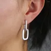 Boucles d'oreilles créoles fines minimales 925 bijoux en argent Sterling 2022 arrivées femmes fille épingle à nourrice géométrique boucle d'oreille