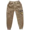 Pantolon erkek pantolon kış yüksek kaliteli sıcak kadife tozluk çocuklar için elastik bel moda 221207