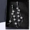 Stud Earrings Japan And South Korea's Diamond Studded Tassel Flower Ladies Atmosphere Birthday Party High End Luxury Jewelry Gift