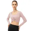 Camicie attive a maniche lunghe corto top top esercitazione yoga t-shirt da donna Blazer sportivo