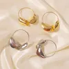Hoop Earrings 2022 Trend Creative Twist For Women Girls Gold Color Fashion Wedding Daily Party Jewelry