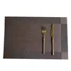 Tafelmatten 8/6/4 stukken gouden placemat wasbare PVC Dinerset geweven mat Diagonaal frame Doekdoekplaat