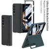 CLAMSHELL -FALL FÖR SAMSUNG GALAXY Z FACK 4 FASS GLASS FILM SCREEN Protector Magnetic Leather Flip Stand Cover