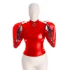 Magliette da donna Stringate Crop Top BDSM Raccoglitore per il braccio Restraint Camicia di forza Schiavo Mummia Restrizioni Borse Giocattoli del sesso Costume erotico Giochi per adulti