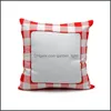 Pillow Case Cloth White Square Pillow Case Sublimation Blank Chequer Cushion Ers Stain Resistant Mti Color Er Pattern 6 5Ex G2 Drop Dhd9M