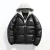 メンズダウンパーカスフード付きパフジャケット特大の暖かい冬用ジャケットはコート風力発電と防水革L221207を厚くします