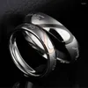 Wedding Rings Fashion Simple Heart-Shaped Puzzle Couple Ring For Women Jewelry Promise Date Gift Engagement Bands Round