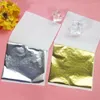 Baking Tools K3NA 100 Sheets Imitation Gold Silver Foil Leaf Paper Home Wall Art Gilding Crafting DIY Decoration