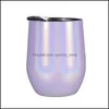 Tumblers Bling Wine Tumblers Drinkware Champagne Glasses Stainless Steel Egg Cups 10 Color Mug Cocktail Beer Tumbler Mini Mugs With Dhyrb