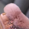 First Walkers Winterkinderen Sneeuwlaarzen Warm pluche Zip Ankle Princess Little Girls Fashion Toddler Baby Shoes 221208