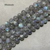 Beaded Necklaces Wholesale Natural 7.5mm A Madagascar Labradorite Smooth Round Loose Beads For Making Jewelry DIY Stone Necklace Strand 221207