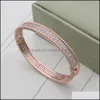 Bangle Mode Hoge Kwaliteit Bangle Klavertje Vier 3 Kleuren Armbanden Armband 18K Goud Voor Vrouwen Meisjes Valentines Jewelryai Drop D Otcy6