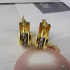 Stud￶rh￤ngen 2022 Brand French Fashion Style C Type With Silver Twist Rope Earring Ear Studs For Women Brass Plated 18k Gold
