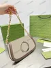 Vintage leren schoudertas met ketting - Italiaans design crossbody voor dames met Love Parade-thema en luxe bruin canvas