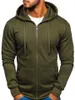 Heren Hoodies Sweatshirts Casual Zipper mannelijke Zwart groene vaste kleur Hooded Outerwear Tops S2XL 221207