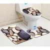 Housses de siège de toilette Ensemble de tapis Couverture de tapis de salle de bain Couvercle Tapis de douche Paillasson avant Tapis Closetool Tapis de baignoire Coussin de bain Closestool Runner