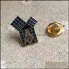 Pins Broscher 100st Euclids 47th Problem Pythagorean Tie Tack Broscher och Pins Badge Theorem Frimurare Metall Blue Lodge Lapel Pin D Dhuph