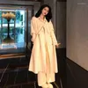 Płaszcze damskie okopy 2022 Kobiety francuskie francuskie dwustronne wełniane wełniane szczupły płaszcz koreański styl bajki słodki temperament dojeżdżający długie