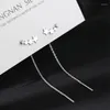 Dangle Earrings 2022 Trend Long Wire Tassel Thread Chain Climb Star Heart Beads Pendants Drop Women's Straight Hanging Earings Jewelry