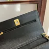 Sac bandoulière bandoulière messager pochette fronde sac à main sacs de luxe concepteur pour femmes métal verrouillage chaîne en or noir petit vieux matériel 19 cm