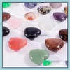 Stone 25Mm Love Heart Natural Crystal Stone Craft Ornaments Quartz Healing Crystals Energy Reiki Gem Living Room Decoration Drop Del Dh4Rz