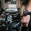 AGELOCER Sport da uomo Orologi automatici Meccanici a carica automatica Grandi orologi militari in acciaio inossidabile nero Riserva di carica 5604J4