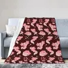 Blankets Soft Warm Flannel Blanket Watercolor Axolotl Character With Bubbles Travel Portable Winter Throw Thin Bed Sofa