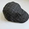 Berets Winter Unisex Plaid Grau Maler Hut Baskenmütze Cosplay Zubehör Casual Männer Frauen Peaky Warme Kappe Für Weibliche