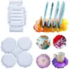 Baking Tools Resin Mold Kit Stand Storage Molds Silicone DIY For Epoxy Casting Coasters Home