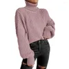 Bandanas Ladies Autumn And Winter Retro Turtleneck Sweater 2022 Solid Long Sleeve Warm Knit Pullover Women Casual