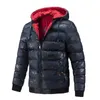 Men's Down Parkas Winter Thermal Jackets Homem algodão com capuzes quentes e espessos casuais ao ar livre ambos laterais desgaste masculino 221207