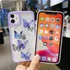 New Gorgeous Cute Laser Card Butterfly Phone Case for IPhone 13 12 11 Pro Max XS 14 XR 7 8 Plus Pink Purple Glitter Soft Clear Cover