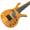 LvyBest Seven String Bass Guitar, feito de mogno, mapa de madeira maciça, textura de superfície livre de superfície para casa.