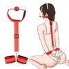 Sex Toy Dildo Female Handcuff Neck Collar Wrist Mouth Gag Rand Fetish SM Toys Woman Par BDSM Bondage Set Begränsning Vuxen Game Produkt