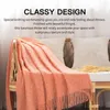 Blankets Throw Blanket Knitted Acrylic El Warm Decoration With Tassels Soft Comfortable Washable Bedding Supplies