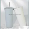 Tumblers 최신 도착 22oz 무광택 아크릴 스키니 텀블러 머그 그 이중 벽 플라스틱 컵 사용자 정의 색상 허용 가능한 WLL838 드롭 D DHZFC