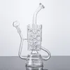 10 Inch Clear Hookahs Inline Perc Glass Bong Swiss Percolator Oil Dab Rigs Recycler Water Pipes 14mm Joint With Nail and Dome