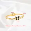 Bangle FYSARA Trendy Chic Butterfly Design Stainless Steel Bangles Bracelets For Women Charm Texture Simple Gold Color Accessories4674236