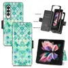 Wallet telefoonhoesjes voor Samsung Galaxy Z vouw 4/3 3D kleurrijk schilderen pu lederen sterke magnetische flip -standstand deksel met kaartslots