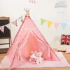 Speelgoedtenten kinderen tent Tipee draagbare kinderen wigwam indoor vouwbaar katoenen canvas canvas kind play house tipi kamer decor 221208