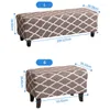 Chair Covers Floral Pringting Ottoman Stool Cover Elastic Square Footstool Sofa Slipcover Footrest Furniture Protector