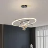 Pendant Lamps Simple Modern Living Room Chandelier Art Circle Surrounded By Gypsophila 2022 Designer Net Red Restaurant Lamp