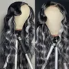 30 34 Inch Highlight Grey Color Body Wave Lace Front Wigs For Women Brazilian Pre Plucked Lace Frontal Wig Synthetic 180%