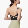 Yoga Outfit Sexy Criss Cross Back Padded Strappy Sports Bras Women Push Up Bra Top Crop Workout Fitness Vest
